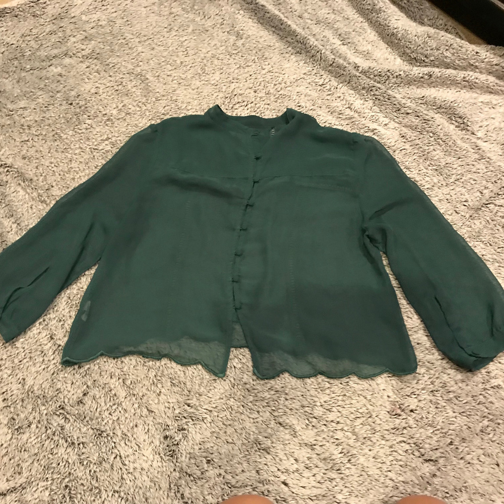 Sheer Green Frenchi Blouse